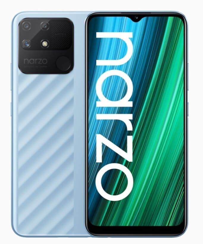 Realme Narzo 50A स्मार्टफोन में 6.5 इंच का फुल एचडी प्लस डिस्प्ले दिया गया है. ये फोन एंड्रॉयड 11 ऑपरेटिंग सिस्टम पर काम करेगा. फोन मीडियाटेक हीलीयो G85 प्रोसेसर से लैस है. इसमें 4GB रैम 128GB इंटरनल स्टोरेज दी गई है, जिसे 256GB तक बढ़ाया जा सकता है. Realme Narzo 50A स्मार्टफोन में फोटोग्राफी के लिए ट्रिपल रियर कैमरा सेटअप दिया गया है, जिसका प्राइमरी कैमरा 50 मेगापिक्सल का है. इसकी शुरुआती कीमत 11,499 रुपये है.