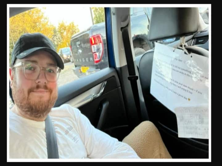 Letter of Differently Abled Uber Driver in london goes viral after one of his customer posts it in twitter Viral Photo | எனக்கு காது கேட்காது... அதுமட்டுமில்லைங்க... வாடிக்கையாளர்களுக்கு உபர் ஓட்டுநரின் நெகிழ்ச்சியான கடிதம் !