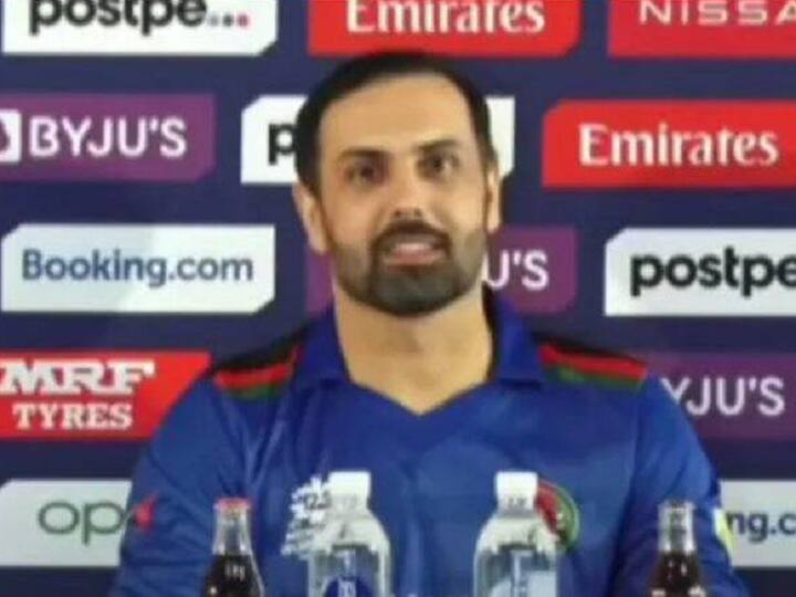 T20 World Cup Afghanistan Captain Mohammad Nabi says 5 minute mei English Khatam Ho Jayegi, video goes viral T20 World Cup: '5 मिनट में मेरी अंग्रेजी खत्म हो जाएगी भाई', अफगान कप्तान का ये जवाब सुन जब प्रेस कॉन्फ्रेंस में लगे ठहाके