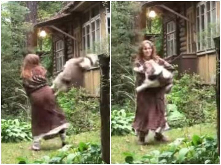 Dancing Dog with his owner goes viral on internet Viral Video: मालकिन के साथ डॉगी ने किए जबरदस्त डांस स्टेप्स, वायरल हुआ वीडियो