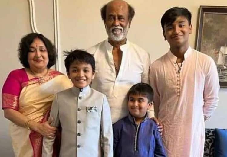 Ved | ஹேப்பி தாத்து.. `அண்ணாத்த’ படம் பார்த்துவிட்டு ரஜினியைக் கட்டியணைத்த பேரன் வேத்! Rajinikanth watches Annatthe with family and shares his experience with his grandson Ved on Hoote app Ved | ஹேப்பி தாத்து.. `அண்ணாத்த’ படம் பார்த்துவிட்டு ரஜினியைக் கட்டியணைத்த பேரன் வேத்!