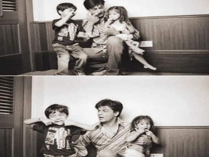 Suhana Khan Throwback photo with Shah Rukh Khan and Aryan khan Shahrukh Khan- Aryan Khan की Throwback फोटो में नज़र आई छोटी सी Suhana Khan, देखें फोटो