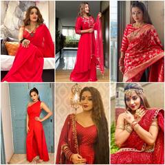 Monalisa in Ravishing Red: भोजपुरी अभिनेत्री मोनालिसा की खूबसूरती और बढ़ा देता है लाल रंग, देखें तस्वीरें
