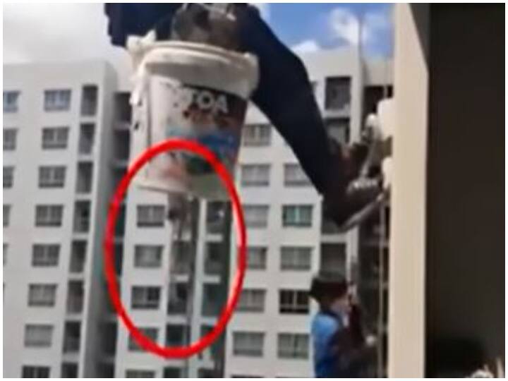 Painters hanging on 26th floor due to woman cutting rope in Thailand police arrested Shocking News: थाईलैंड में महिला के रस्सी काटने के कारण 26वीं मंजिल पर लटके पेंटर्स, देखें वीडियो