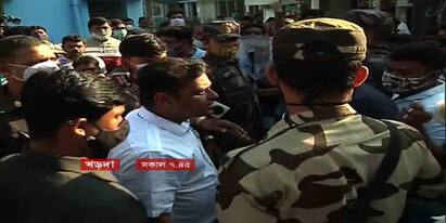 Kharadar BJP candidate Joy Saha in the face of Trinamool Congress protests West Bengal Bypoll 2021: গো ব্যাক স্লোগান, তৃণমূলের বিক্ষোভের মুখে খড়দার বিজেপি প্রার্থী জয় সাহা