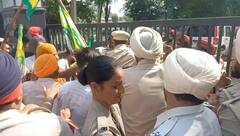 ਕਿਸਾਨਾਂ ਵੱਲੋਂ ਖਜ਼ਾਨਾ ਮੰਤਰੀ ਦਾ ਘਿਰਾਓ, ਪੁਲਿਸ ਨਾਲ ਹੋਈ ਧੱਕਾ-ਮੁੱਕੀ