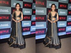 Meenakshi Sundareshwar Screening: ग्रे और ब्लैक लहंगे में परी सी लगीं Sanya Malhotra, प्यारी सी मुस्कान ने लगा दिए चार चांद