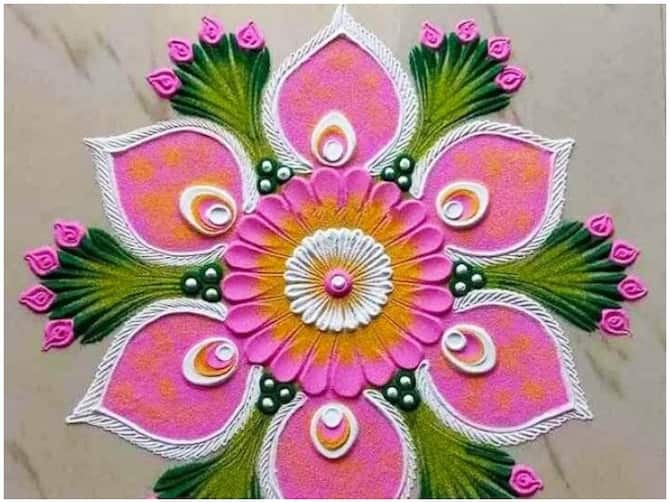 Very Simple And Attractive Diwali Rangoli Designs Festival Rangoli Ideas | Diwali Rangoli Simple Designs 2021: दिवाली पर आसानी से बनाएं रंगोली, बहुत सिंपल हैं ये डिज़ाइन