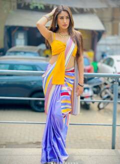 Diwali के मौके पर साड़ी में दिखना है स्टाइलिश और गॉर्जियस तो टीवी एक्ट्रेस Surbhi Chandna के इन लुक से लें टिप्स