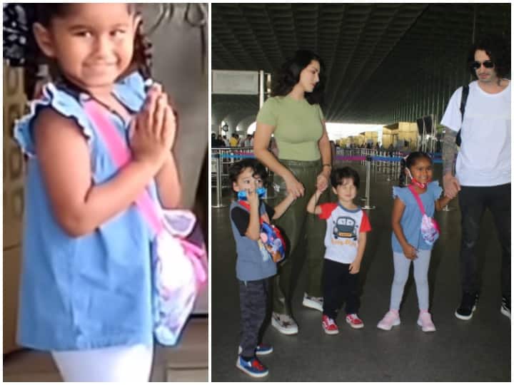 Sunny Leone's Kids Won Heart Of Paparazzi: जब मुंबई एयरपोर्ट पर निशा ने किया नमस्ते, फैंस बोले सनी ने की अच्छी परवरिश