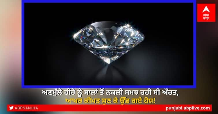 Woman was nearly threw away rs 20 crore diamond believed it to be fake england ਅਣਮੁੱਲੇ ਹੀਰੇ ਨੂੰ ਸਾਲਾਂ ਤੋਂ ਨਕਲੀ ਸਮਝ ਰਹੀ ਸੀ ਔਰਤ, ਆਖਰ ਕੀਮਤ ਸੁਣ ਕੇ ਉੱਡ ਗਏ ਹੋਸ਼!