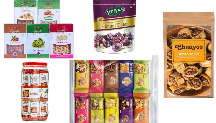 Amazon Diwali Offer Amazon sale On Grocery Buy Cookies online discount on Dry fruits Buy Readymade snacks online Amazon Diwali Sale: Diwali वाले दिन किचन के काम से आराम चाहिये तो मेहमानों को झटपट सर्व करें ये 5 हेल्दी और टेस्टी रेडीमेड स्नैक्स
