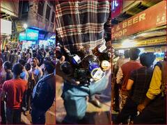 दिवाली से पहले आज दिल्ली में शराब की दुकानों पर लगी लोगों की लाइन, देखें तस्वीरें