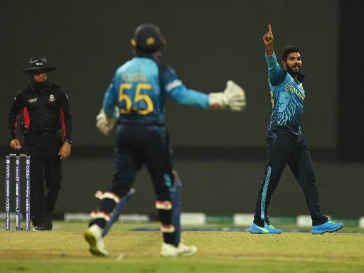 ICC T20 WC 2021: Srilanka won the match by 20 Runs against West Indies match 35 at Sheikh Zayed Stadium WI vs SL, Match Highlights: అస్సాం ట్రైన్ ఎక్కేసిన వెస్టిండీస్.. 20 పరుగులతో శ్రీలంక విజయం