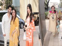 Diwali पूजा में शामिल होने पत्नी Natasha Dalal संग ऑफिस पहुंचे Varun Dhawan, मां Laali Dhawan और भतीजी Anjini Dawan भी आईं नजर