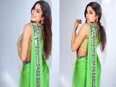 सितारों वाली हरी साड़ी पहन Janhvi Kapoor ने बिखेरी खूबसूरती ही खूबसूरती! प्यारी सी मुस्कान से लूट लिया चैन और करार