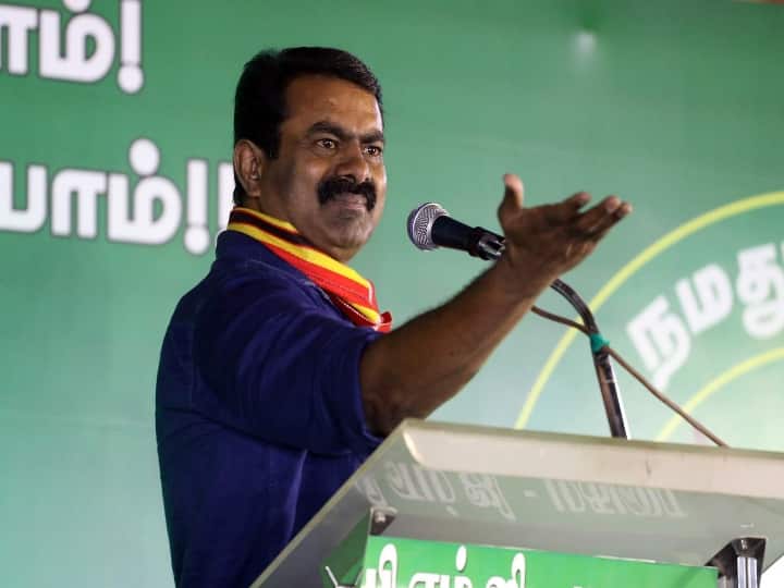 A complaint has been lodged against Naam Tamil Party coordinator Seeman for threatening DMK workers with sandals on stage சீமான் மீது திமுக ஐடி விங்க் சார்பில் புகார்: மேடையில் செருப்பை காட்டிய விவகாரம்!