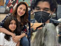 'We Are Standing Today Proud': Madhuri Dixit Reveals Son Ryan Donated Hair To Cancer Society. See Video