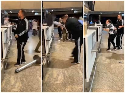 Brazil passenger who smashed the airport as the flight was canceled Watch Video: விமானம் ரத்தானால் என்ன பண்ணுவீங்க...? தலைவன் வேறு ரகம் பார்த்து உஷாரு!