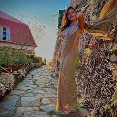 Golden Girl Rubina: गोल्डन गिल्टरी साड़ी में Rubina Dilaik का 'सुनहरी परी' जैसा लुक, फैंस हुए लट्टू!