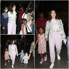 Sunny Leone Photos: एयरपोर्ट के बाहर बेहद स्टाइलिश लुक में बच्चों संग दिखीं Sunny Leone, देखें तस्वीरें