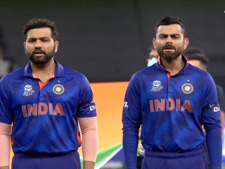 t20 wc India vs namibia team india players wearing black armband to pay their tributes to Tarak Sinha T20 WC: Namibia के खिलाफ मैच में काली पट्टी बांधकर क्यों उतरी टीम इंडिया? ये है वजह