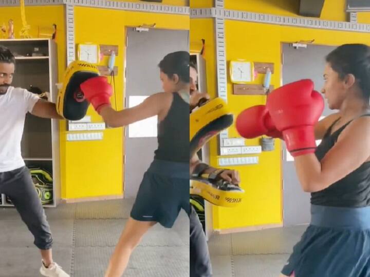Anju kurian boxing practice video actress anju kurian latest video- Watch Watch Video: அதிரடி காட்டும் அழகு.! குத்துச்சண்டை பயிற்சியில் இறங்கிய பிரபல நடிகை....!