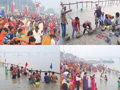 Chhath Puja Kharna: अलग-अलग तस्वीरों में देखें छठ की छटा, खरना के दिन पटना के भद्र घाट, कंगन घाट पर उमड़ी भीड़