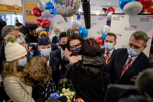 The airports were decorated with red, white and blue balloons as they get ready to embrace travellers in the country once again. Courtesy: AFP