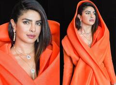 Priyanka Chopra Photos: दुबई में ऑरेंज सूट पहनकर इतराती नजर आईं Priyanka Chopra, फ्लॉन्ट की स्टाइलिश ज्वैलरी