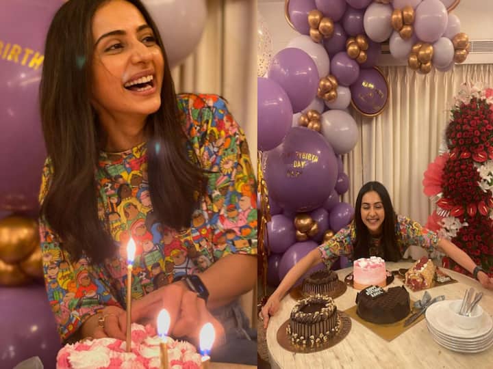 बॉलीवुड एक्ट्रेस रकुलप्रीत सिंह (Rakul Preet Singh) का जन्मदिन 10 अक्टूबर को था लेकिन इसके एक महीने के बाद भी एक्ट्रेस के सिर से सेलिब्रेशन का खुमार नहीं उतरा. हाल ही में रकुल ने दोबारा बर्थ डे सेलिब्रेशन की कुछ तस्वीरें सोशल मीडिया पर शेयर की हैं.