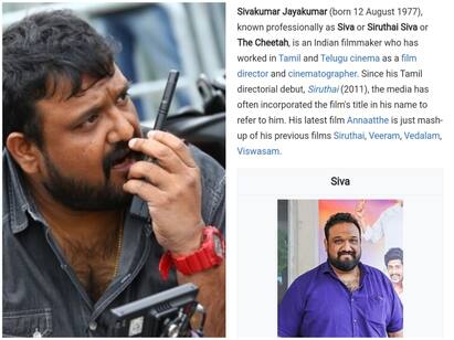 Annathas artistic post in Director Sivas Wikipedia page இயக்குனர் சிவா விக்கிபீடியா பக்கத்தில் குசும்பு வேலை: அண்ணாத்த படத்தை கலாய்த்து பதிவு!