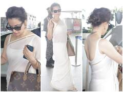 Kangana Ranaut Airport Look: सफेद साड़ी पर काला चश्मा पहने खूबसूरत लुक में कंगना रनौत ने दिखाया Swag
