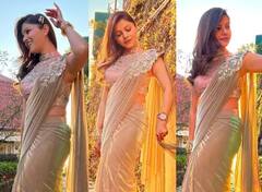 Rubina: ગૉલ્ડન ગિલ્ટરી સાડીમાં રૂબિના દિલૈકનો સોન પરી જેવો લૂક, ફેન્સ થયા લટ્ટૂ...