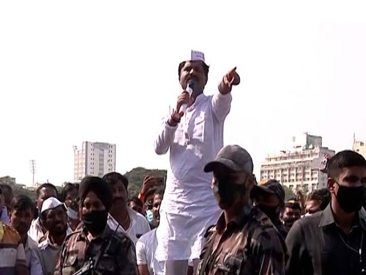mumbai st workers strike kirit somaiya Gopichand Padalkar and Sadabhau Khot at azad maidan सरकार निर्णय घेत नाही तोपर्यंत मुंबई आपण सोडणार नाही, पडळकरांसह भाजप नेत्यांचा निर्धार