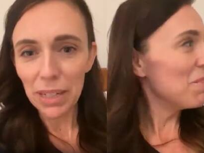 Jacinda Ardern interrupted by daughter during live event Watch Video | லைவ் பேசிய பிரதமர்.. தூக்கம் கலைந்து இடையே வந்த மகள்..! க்யூட் வீடியோ!!