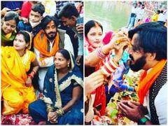 Chhath Puja 2021: भोजपुरी स्टार और सांसद रवि किशन ने आम लोगों के साथ मनाया छठ का महापर्व, गोरखपुर में व्रर्ती महिलाओं से लिया आशीर्वाद