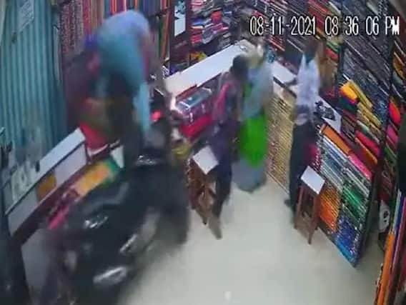 WATCH | Speeding Motorcycle Rams Into Clothing Store In Telangana, No Casualties Reported WATCH | Speeding Motorcycle Rams Into Clothing Store In Telangana, No Casualties Reported