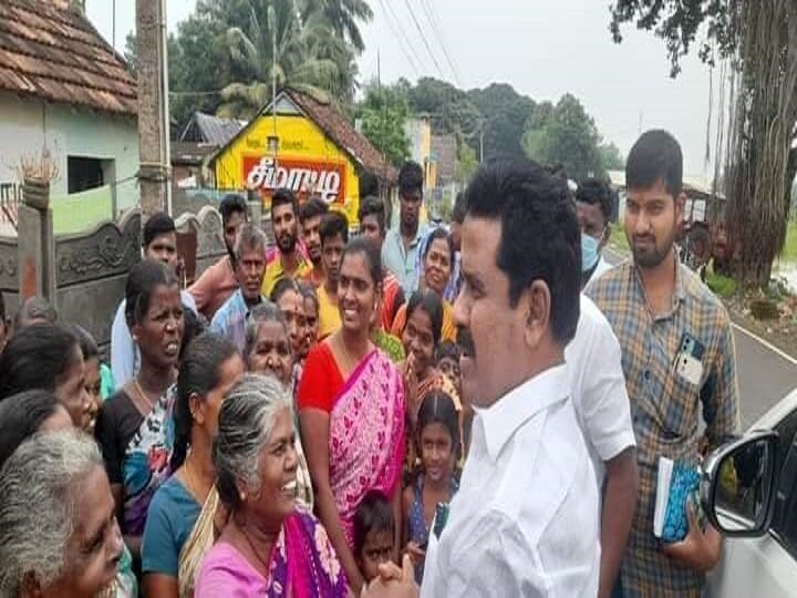 திருவாரூர் மாவட்டத்தில் கனமழை பாதிப்புகளை முன்னாள் அமைச்சர் காமராஜ் பார்வையிட்டார்