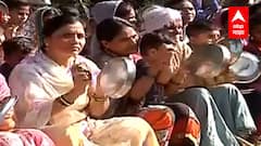 ST Strike : एसटी संपात कर्मचाऱ्यांच्या कुटूंबाचाही सहभाग, स्वारगेटमध्ये थाळी वाजवून आंदोलन