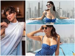 Dubai में 'Pool Baby' बनकर घूम रही हैं Jacqueline Fernandez, गिरते पारे के बीच ब्लू स्विमसूट पहने बढ़ा रहीं टेंपरेचर