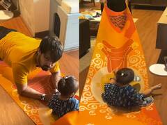 Watch Video : சேட்டை.. சேட்டை.. செல்ல மகளுடன் வீட்டுக்குள் ரயில் விடும் நகுல்.! வீடியோ!