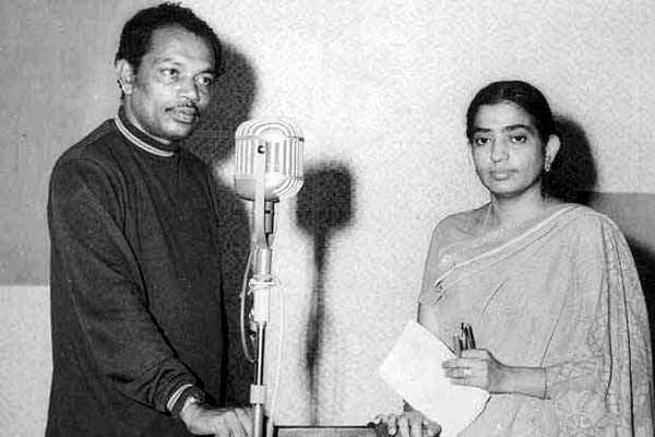 மலையாளப் பாடல்பதிவின்போது பி.சுசீலா