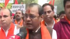 Hindu Yuva Vahini workers stage protest outside Salman Khurshid's residence