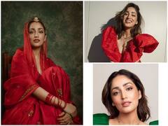Yami Gautam Latest Photos: यामी गौतम ने रेड स्लिक लहंगे में कराया फोटोशूट, मांग में टीका लगाकर फैंस पर ढाया कहर