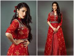 Shruti Haasan Latest Photos: श्रुति हासन ने रेड लहंगे में कराया फोटोशूट, ड्रेस की कीमत जानकर उड़ जाएंगे होश!