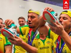 Australia Celebrates T20 WC Victory: வெற்றி குஷியில் ஷூவில் குளிர்பானம் குடித்த ஆஸ்திரேலிய வீரர்கள்