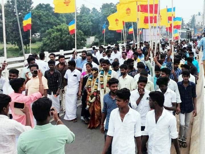 Vanniyar Sangam protests in Thiruvaiyar demanding 10.5% internal quota 10.5% உள் ஒதுக்கீடு கேட்டு வன்னியர் சங்கத்தினர் திருவையாற்றில் போராட்டம்