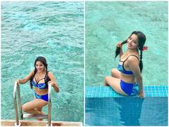 Monalisa Photo: ब्लू बिकिनी पहने पानी में आग लगाती दिखीं Monalisa, तस्वीरों ने मचाया इंटरनेट पर तहलका