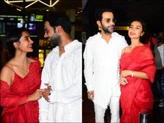 PICS: Rajkummar Rao, Patralekhaa Make First Public Appearance As Married Couple Post Wedding